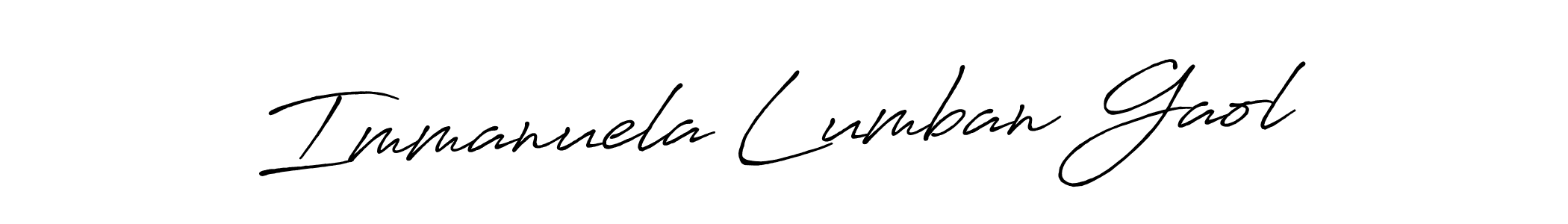 The best way (Antro_Vectra_Bolder) to make a short signature is to pick only two or three words in your name. The name Immanuela Lumban Gaol include a total of six letters. For converting this name. Immanuela Lumban Gaol signature style 7 images and pictures png