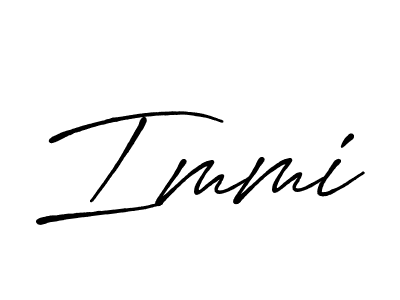 Use a signature maker to create a handwritten signature online. With this signature software, you can design (Antro_Vectra_Bolder) your own signature for name Immi. Immi signature style 7 images and pictures png