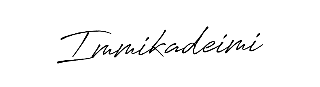 The best way (Antro_Vectra_Bolder) to make a short signature is to pick only two or three words in your name. The name Immikadeimi include a total of six letters. For converting this name. Immikadeimi signature style 7 images and pictures png