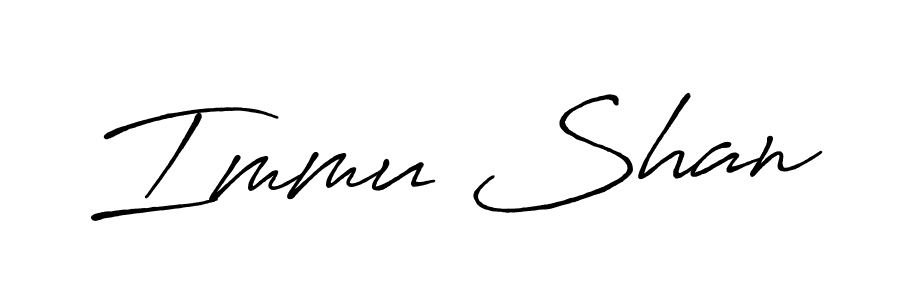 How to make Immu Shan signature? Antro_Vectra_Bolder is a professional autograph style. Create handwritten signature for Immu Shan name. Immu Shan signature style 7 images and pictures png