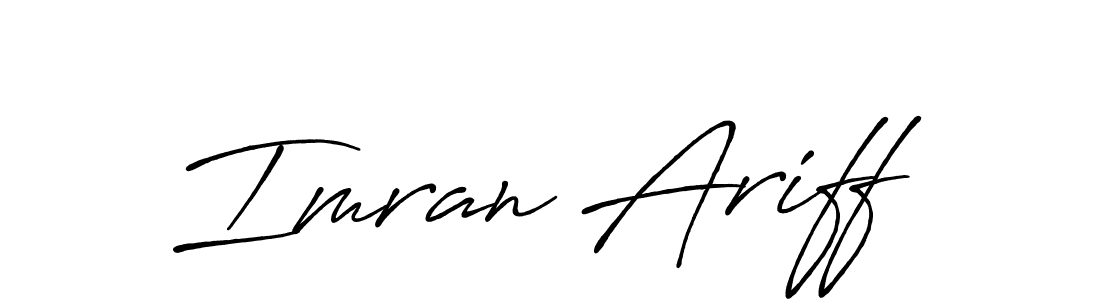 How to make Imran Ariff name signature. Use Antro_Vectra_Bolder style for creating short signs online. This is the latest handwritten sign. Imran Ariff signature style 7 images and pictures png