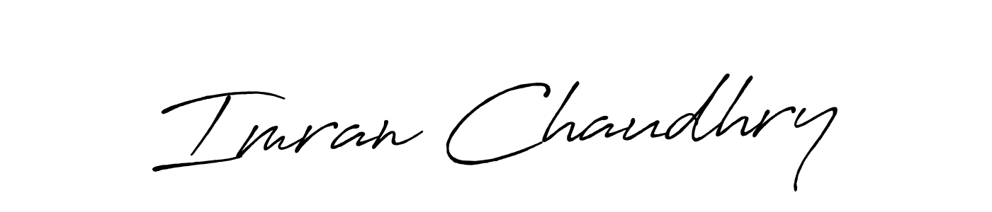 How to make Imran Chaudhry name signature. Use Antro_Vectra_Bolder style for creating short signs online. This is the latest handwritten sign. Imran Chaudhry signature style 7 images and pictures png