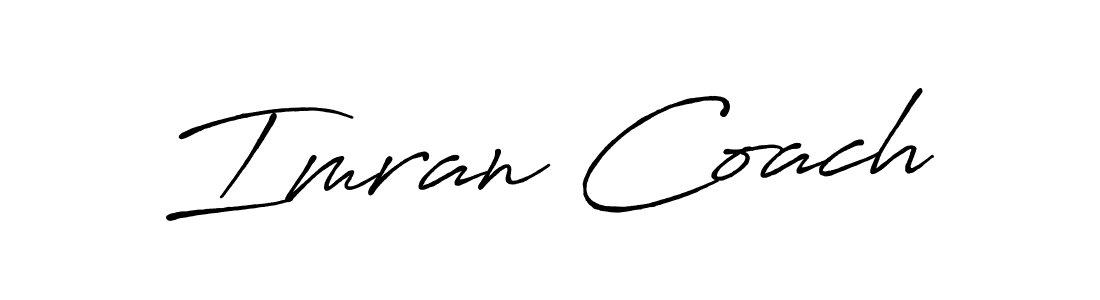 How to make Imran Coach name signature. Use Antro_Vectra_Bolder style for creating short signs online. This is the latest handwritten sign. Imran Coach signature style 7 images and pictures png