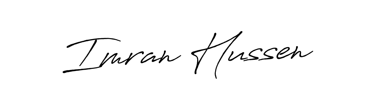 Make a beautiful signature design for name Imran Hussen. With this signature (Antro_Vectra_Bolder) style, you can create a handwritten signature for free. Imran Hussen signature style 7 images and pictures png