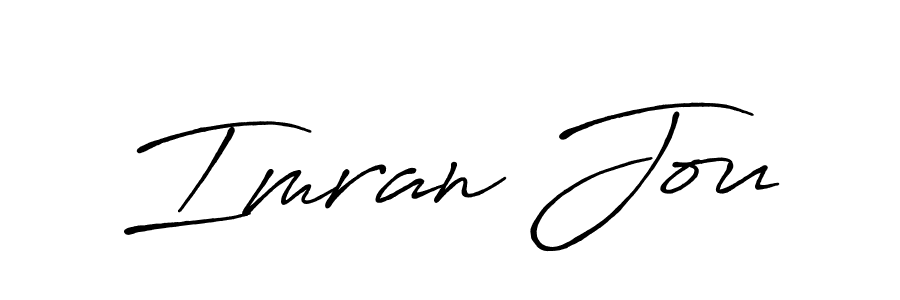 The best way (Antro_Vectra_Bolder) to make a short signature is to pick only two or three words in your name. The name Imran Jou include a total of six letters. For converting this name. Imran Jou signature style 7 images and pictures png