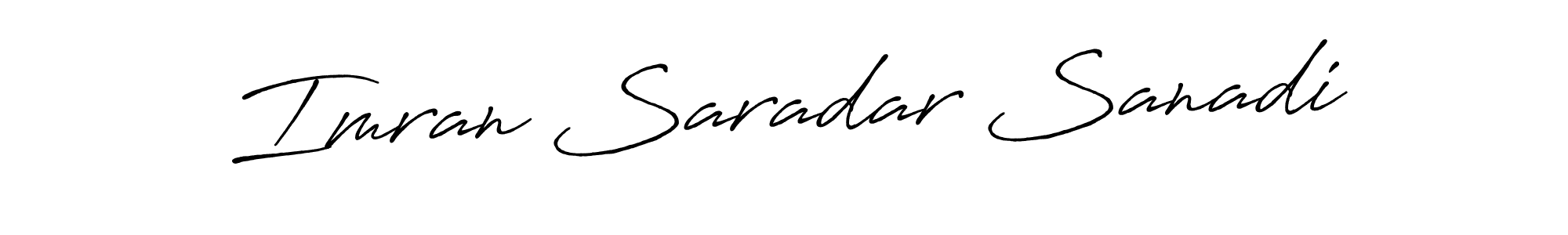 Design your own signature with our free online signature maker. With this signature software, you can create a handwritten (Antro_Vectra_Bolder) signature for name Imran Saradar Sanadi. Imran Saradar Sanadi signature style 7 images and pictures png