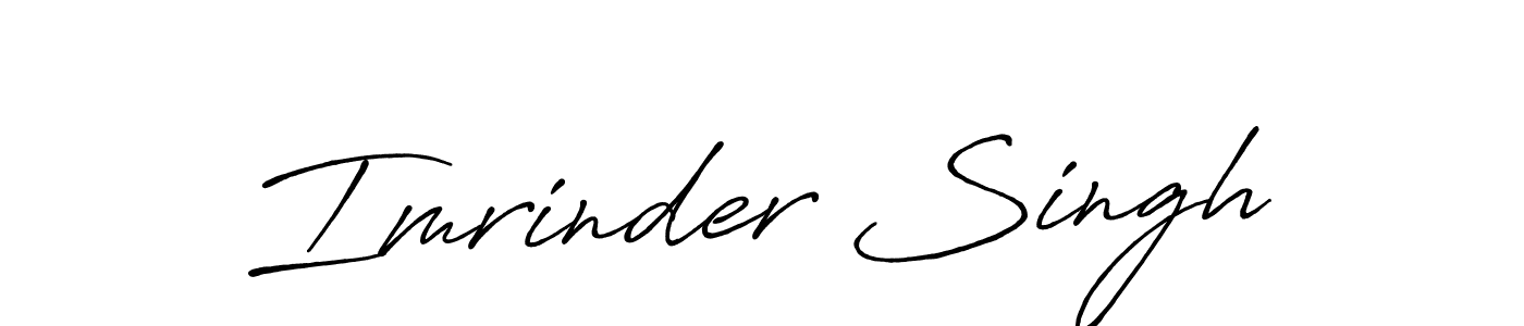 Create a beautiful signature design for name Imrinder Singh. With this signature (Antro_Vectra_Bolder) fonts, you can make a handwritten signature for free. Imrinder Singh signature style 7 images and pictures png
