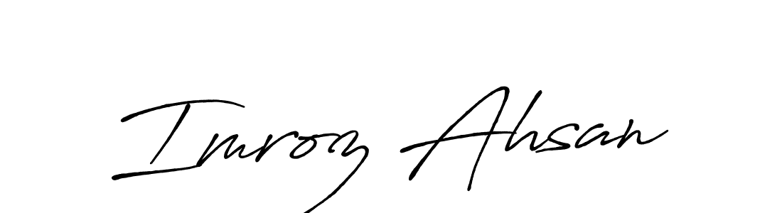 Create a beautiful signature design for name Imroz Ahsan. With this signature (Antro_Vectra_Bolder) fonts, you can make a handwritten signature for free. Imroz Ahsan signature style 7 images and pictures png