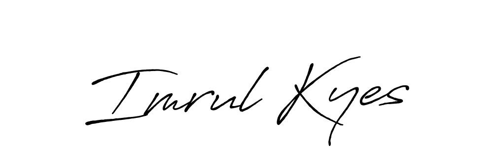 Imrul Kyes stylish signature style. Best Handwritten Sign (Antro_Vectra_Bolder) for my name. Handwritten Signature Collection Ideas for my name Imrul Kyes. Imrul Kyes signature style 7 images and pictures png