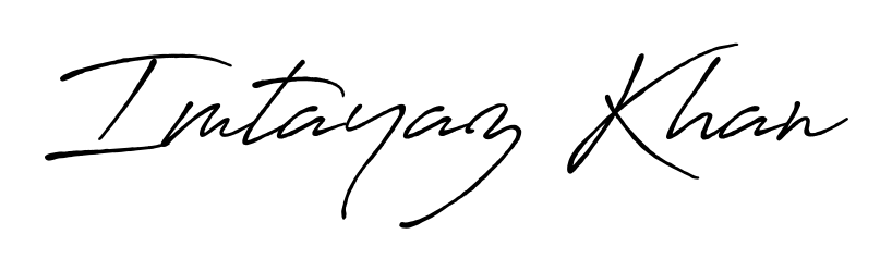 A timeless handwritten aesthetic for Imtayaz Khan. The Antro_Vectra_Bolder font gives your signature a handcrafted feel with natural curves. Imtayaz Khan signature style 7 images and pictures png