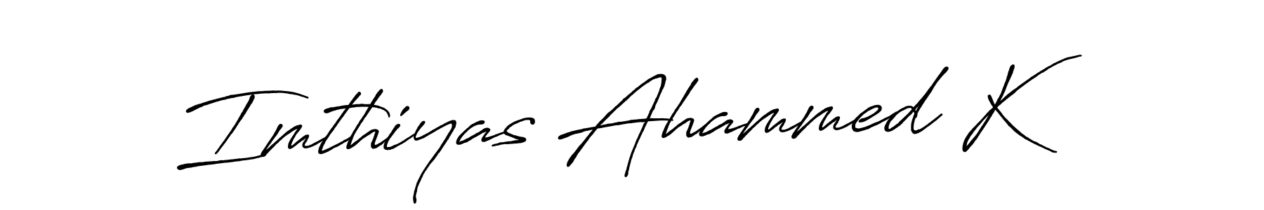 Also we have Imthiyas Ahammed K name is the best signature style. Create professional handwritten signature collection using Antro_Vectra_Bolder autograph style. Imthiyas Ahammed K signature style 7 images and pictures png