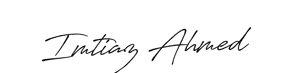 How to make Imtiaz Ahmed name signature. Use Antro_Vectra_Bolder style for creating short signs online. This is the latest handwritten sign. Imtiaz Ahmed signature style 7 images and pictures png