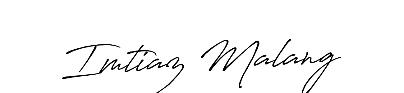 Create a beautiful signature design for name Imtiaz Malang. With this signature (Antro_Vectra_Bolder) fonts, you can make a handwritten signature for free. Imtiaz Malang signature style 7 images and pictures png