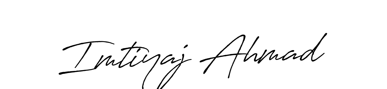 How to make Imtiyaj Ahmad name signature. Use Antro_Vectra_Bolder style for creating short signs online. This is the latest handwritten sign. Imtiyaj Ahmad signature style 7 images and pictures png