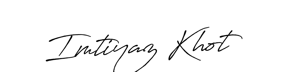 Make a beautiful signature design for name Imtiyaz Khot. With this signature (Antro_Vectra_Bolder) style, you can create a handwritten signature for free. Imtiyaz Khot signature style 7 images and pictures png