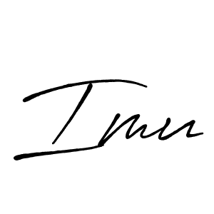 Create a beautiful signature design for name Imu. With this signature (Antro_Vectra_Bolder) fonts, you can make a handwritten signature for free. Imu signature style 7 images and pictures png