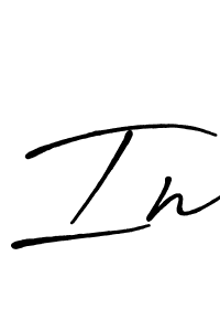 Make a beautiful signature design for name In. With this signature (Antro_Vectra_Bolder) style, you can create a handwritten signature for free. In signature style 7 images and pictures png