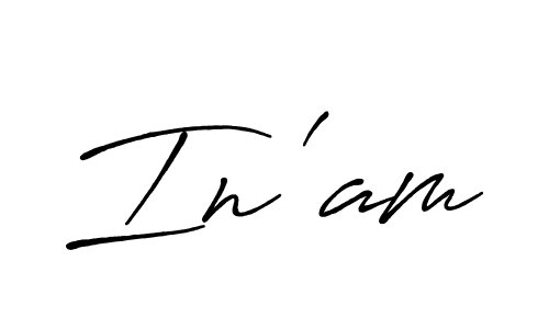 It looks lik you need a new signature style for name In'am. Design unique handwritten (Antro_Vectra_Bolder) signature with our free signature maker in just a few clicks. In'am signature style 7 images and pictures png