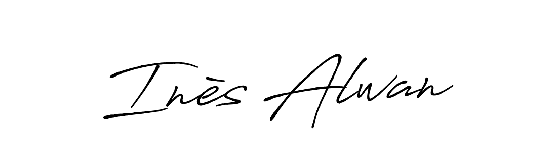 Also You can easily find your signature by using the search form. We will create Inès Alwan name handwritten signature images for you free of cost using Antro_Vectra_Bolder sign style. Inès Alwan signature style 7 images and pictures png