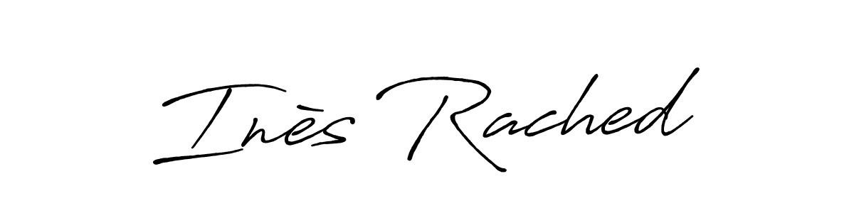 Inès Rached stylish signature style. Best Handwritten Sign (Antro_Vectra_Bolder) for my name. Handwritten Signature Collection Ideas for my name Inès Rached. Inès Rached signature style 7 images and pictures png