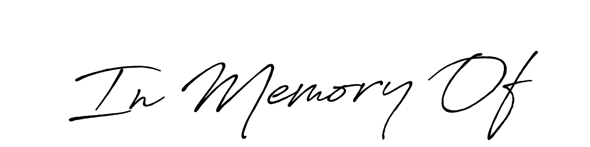 Similarly Antro_Vectra_Bolder is the best handwritten signature design. Signature creator online .You can use it as an online autograph creator for name In Memory Of. In Memory Of signature style 7 images and pictures png