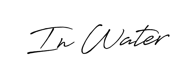 Create a beautiful signature design for name In Water. With this signature (Antro_Vectra_Bolder) fonts, you can make a handwritten signature for free. In Water signature style 7 images and pictures png