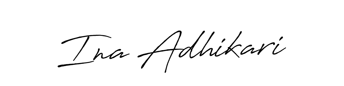 Ina Adhikari stylish signature style. Best Handwritten Sign (Antro_Vectra_Bolder) for my name. Handwritten Signature Collection Ideas for my name Ina Adhikari. Ina Adhikari signature style 7 images and pictures png