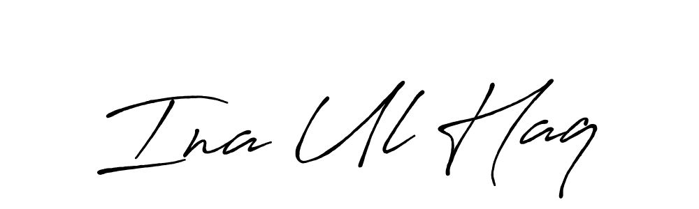 Use a signature maker to create a handwritten signature online. With this signature software, you can design (Antro_Vectra_Bolder) your own signature for name Ina Ul Haq. Ina Ul Haq signature style 7 images and pictures png