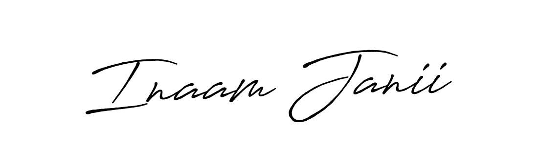 Make a beautiful signature design for name Inaam Janii. With this signature (Antro_Vectra_Bolder) style, you can create a handwritten signature for free. Inaam Janii signature style 7 images and pictures png