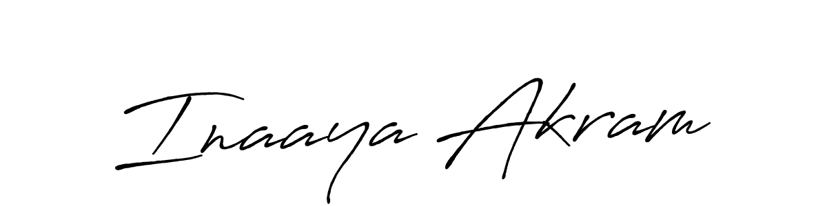 How to make Inaaya Akram name signature. Use Antro_Vectra_Bolder style for creating short signs online. This is the latest handwritten sign. Inaaya Akram signature style 7 images and pictures png