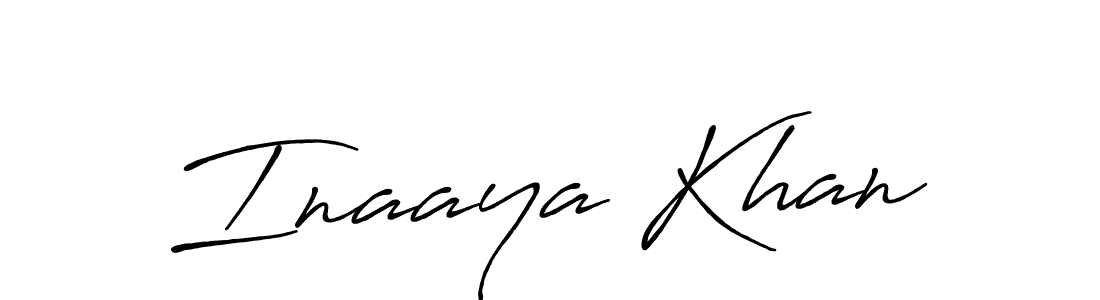Make a beautiful signature design for name Inaaya Khan. With this signature (Antro_Vectra_Bolder) style, you can create a handwritten signature for free. Inaaya Khan signature style 7 images and pictures png
