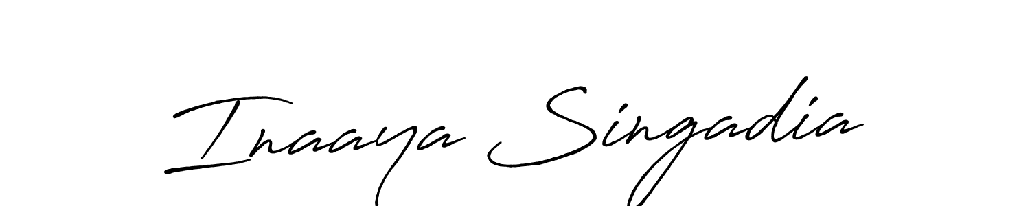 This is the best signature style for the Inaaya Singadia name. Also you like these signature font (Antro_Vectra_Bolder). Mix name signature. Inaaya Singadia signature style 7 images and pictures png