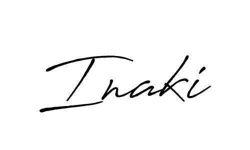 Use a signature maker to create a handwritten signature online. With this signature software, you can design (Antro_Vectra_Bolder) your own signature for name Inaki. Inaki signature style 7 images and pictures png