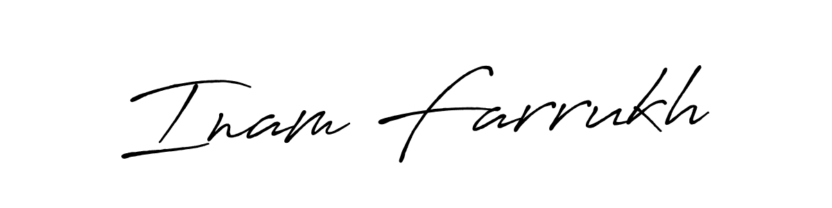 Make a beautiful signature design for name Inam Farrukh. With this signature (Antro_Vectra_Bolder) style, you can create a handwritten signature for free. Inam Farrukh signature style 7 images and pictures png