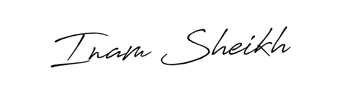 Also we have Inam Sheikh name is the best signature style. Create professional handwritten signature collection using Antro_Vectra_Bolder autograph style. Inam Sheikh signature style 7 images and pictures png