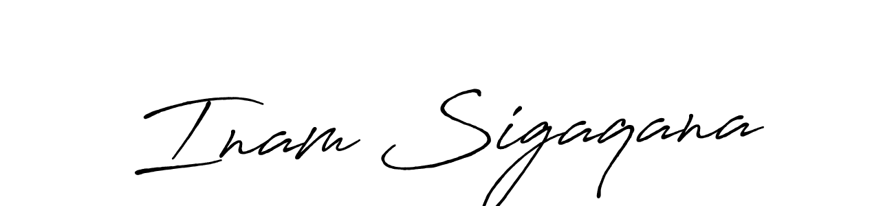 Inam Sigaqana stylish signature style. Best Handwritten Sign (Antro_Vectra_Bolder) for my name. Handwritten Signature Collection Ideas for my name Inam Sigaqana. Inam Sigaqana signature style 7 images and pictures png