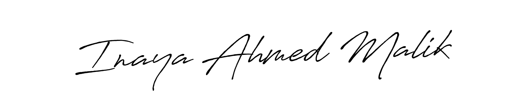 Use a signature maker to create a handwritten signature online. With this signature software, you can design (Antro_Vectra_Bolder) your own signature for name Inaya Ahmed Malik. Inaya Ahmed Malik signature style 7 images and pictures png