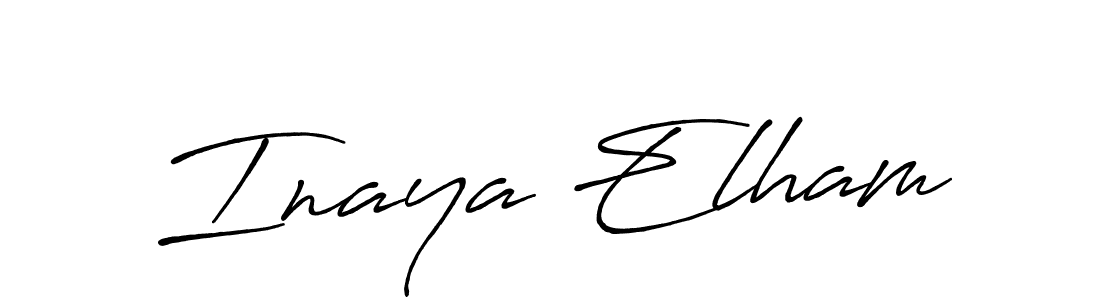Also we have Inaya Elham name is the best signature style. Create professional handwritten signature collection using Antro_Vectra_Bolder autograph style. Inaya Elham signature style 7 images and pictures png