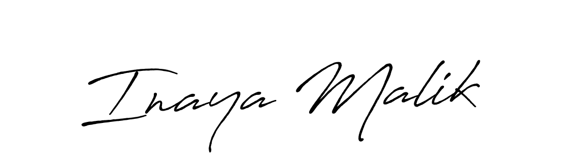 Use a signature maker to create a handwritten signature online. With this signature software, you can design (Antro_Vectra_Bolder) your own signature for name Inaya Malik. Inaya Malik signature style 7 images and pictures png