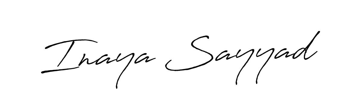 How to make Inaya Sayyad name signature. Use Antro_Vectra_Bolder style for creating short signs online. This is the latest handwritten sign. Inaya Sayyad signature style 7 images and pictures png