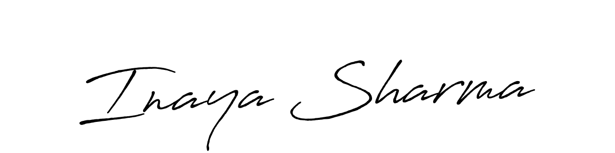 Inaya Sharma stylish signature style. Best Handwritten Sign (Antro_Vectra_Bolder) for my name. Handwritten Signature Collection Ideas for my name Inaya Sharma. Inaya Sharma signature style 7 images and pictures png