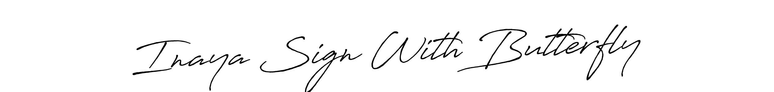 Use a signature maker to create a handwritten signature online. With this signature software, you can design (Antro_Vectra_Bolder) your own signature for name Inaya Sign With Butterfly. Inaya Sign With Butterfly signature style 7 images and pictures png