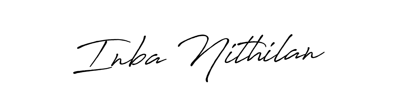 Similarly Antro_Vectra_Bolder is the best handwritten signature design. Signature creator online .You can use it as an online autograph creator for name Inba Nithilan. Inba Nithilan signature style 7 images and pictures png