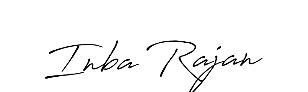 Use a signature maker to create a handwritten signature online. With this signature software, you can design (Antro_Vectra_Bolder) your own signature for name Inba Rajan. Inba Rajan signature style 7 images and pictures png