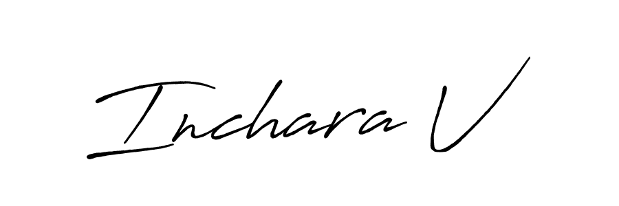 Inchara V stylish signature style. Best Handwritten Sign (Antro_Vectra_Bolder) for my name. Handwritten Signature Collection Ideas for my name Inchara V. Inchara V signature style 7 images and pictures png