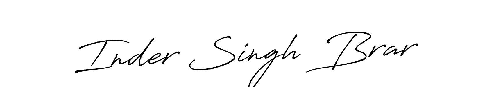 Create a beautiful signature design for name Inder Singh  Brar. With this signature (Antro_Vectra_Bolder) fonts, you can make a handwritten signature for free. Inder Singh  Brar signature style 7 images and pictures png