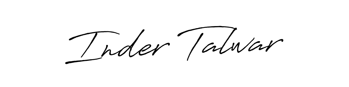 How to make Inder Talwar name signature. Use Antro_Vectra_Bolder style for creating short signs online. This is the latest handwritten sign. Inder Talwar signature style 7 images and pictures png