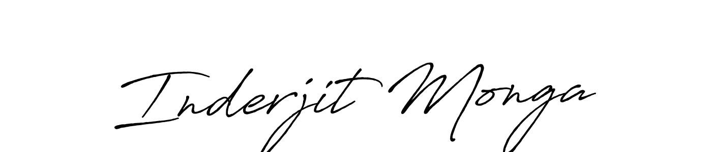 Make a beautiful signature design for name Inderjit Monga. With this signature (Antro_Vectra_Bolder) style, you can create a handwritten signature for free. Inderjit Monga signature style 7 images and pictures png