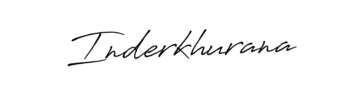 How to make Inderkhurana name signature. Use Antro_Vectra_Bolder style for creating short signs online. This is the latest handwritten sign. Inderkhurana signature style 7 images and pictures png