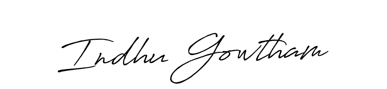 How to make Indhu Gowtham signature? Antro_Vectra_Bolder is a professional autograph style. Create handwritten signature for Indhu Gowtham name. Indhu Gowtham signature style 7 images and pictures png